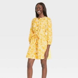 𝅺who what wear Women’s puff 3/4 sleeve shirtdress